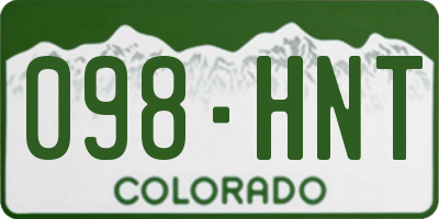 CO license plate 098HNT