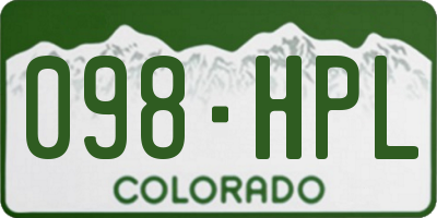 CO license plate 098HPL