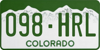 CO license plate 098HRL