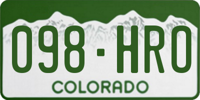 CO license plate 098HRO