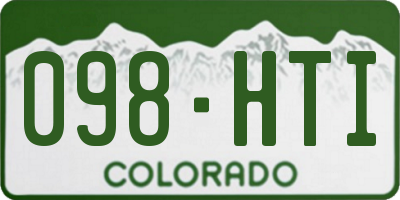 CO license plate 098HTI