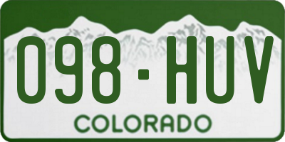 CO license plate 098HUV