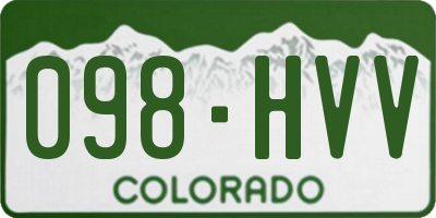 CO license plate 098HVV