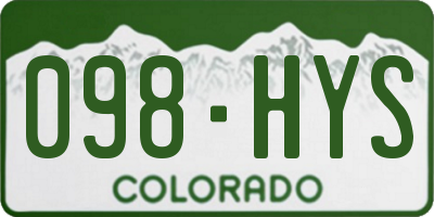 CO license plate 098HYS