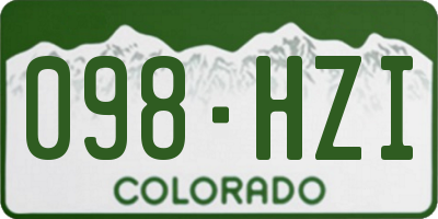 CO license plate 098HZI