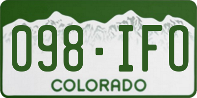 CO license plate 098IFO