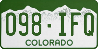 CO license plate 098IFQ
