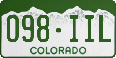CO license plate 098IIL