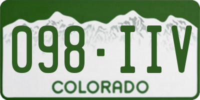 CO license plate 098IIV