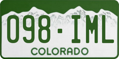 CO license plate 098IML
