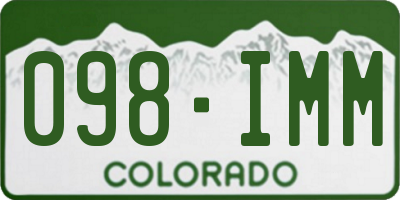 CO license plate 098IMM