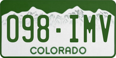 CO license plate 098IMV