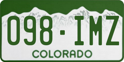 CO license plate 098IMZ