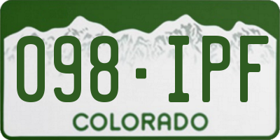CO license plate 098IPF