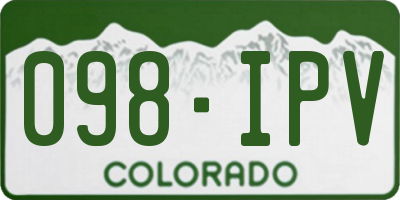 CO license plate 098IPV