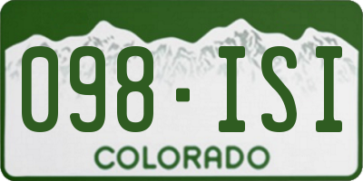 CO license plate 098ISI