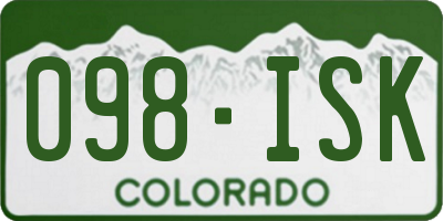 CO license plate 098ISK