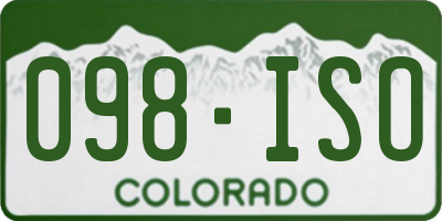 CO license plate 098ISO