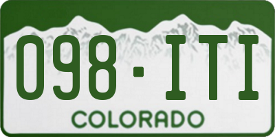 CO license plate 098ITI