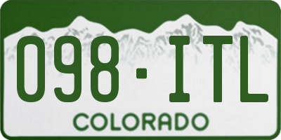 CO license plate 098ITL