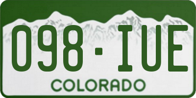 CO license plate 098IUE