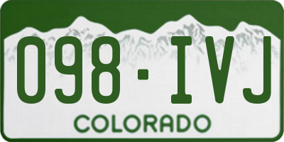 CO license plate 098IVJ