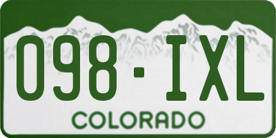CO license plate 098IXL