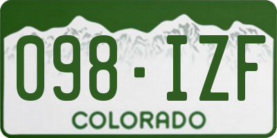 CO license plate 098IZF