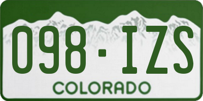 CO license plate 098IZS