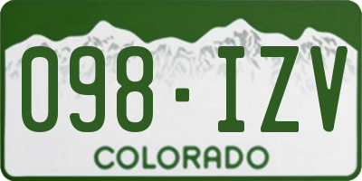 CO license plate 098IZV