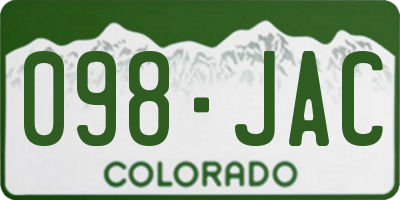 CO license plate 098JAC