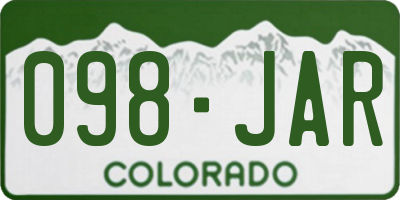CO license plate 098JAR