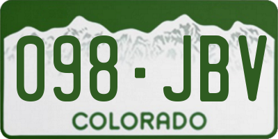 CO license plate 098JBV