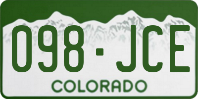 CO license plate 098JCE