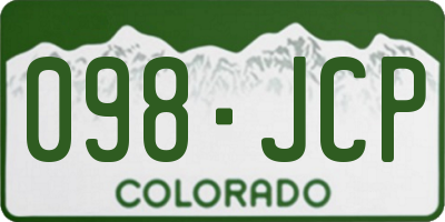 CO license plate 098JCP