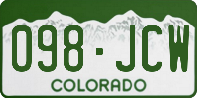 CO license plate 098JCW