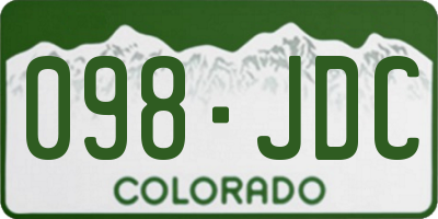CO license plate 098JDC