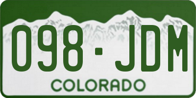 CO license plate 098JDM