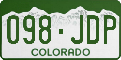 CO license plate 098JDP