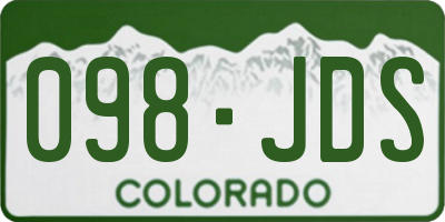 CO license plate 098JDS