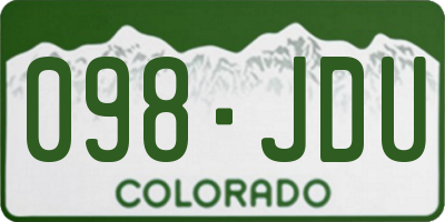 CO license plate 098JDU