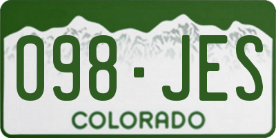 CO license plate 098JES