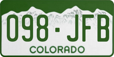 CO license plate 098JFB