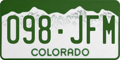 CO license plate 098JFM