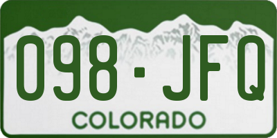 CO license plate 098JFQ