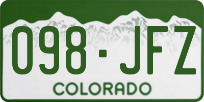 CO license plate 098JFZ