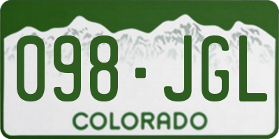 CO license plate 098JGL