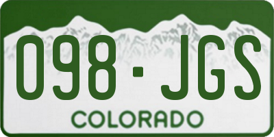 CO license plate 098JGS