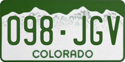 CO license plate 098JGV
