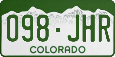 CO license plate 098JHR
